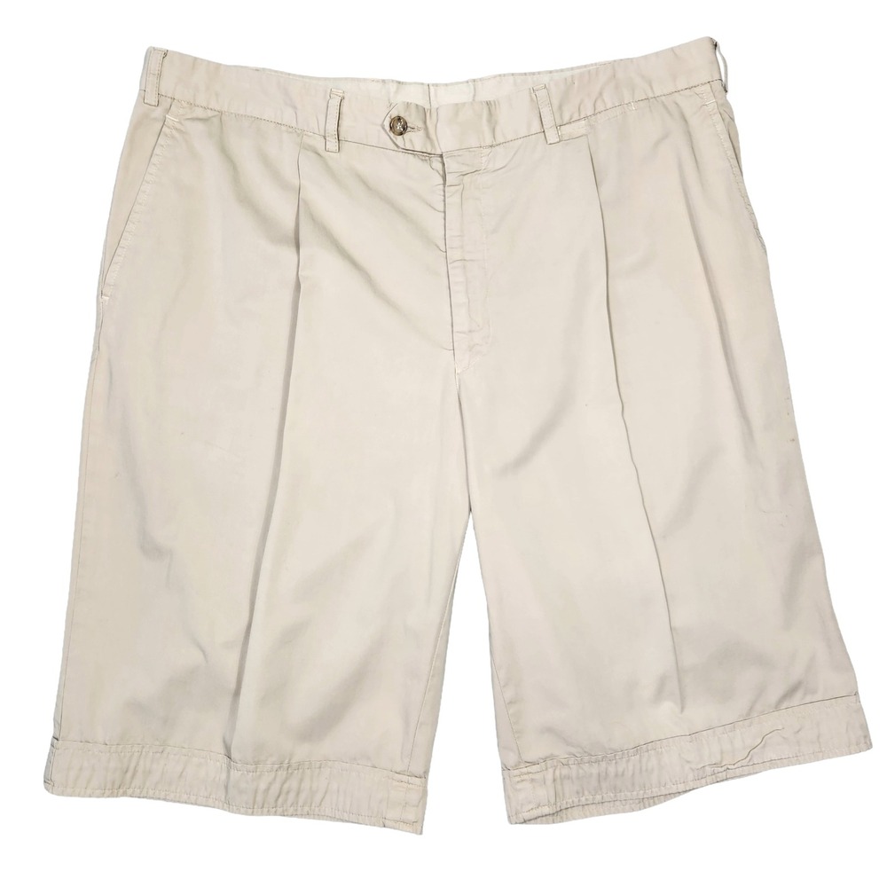 J Capresi Napoli Pleated Shorts Mens 58 Beige Pleated Italy Preppy Formal Summer